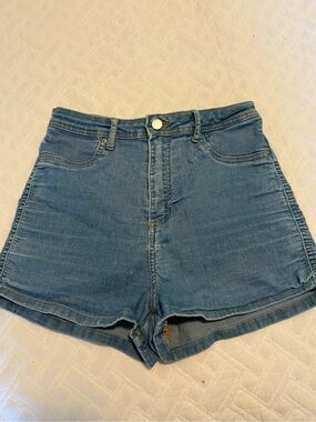 Women's High-Rise Blue Denim Shorts